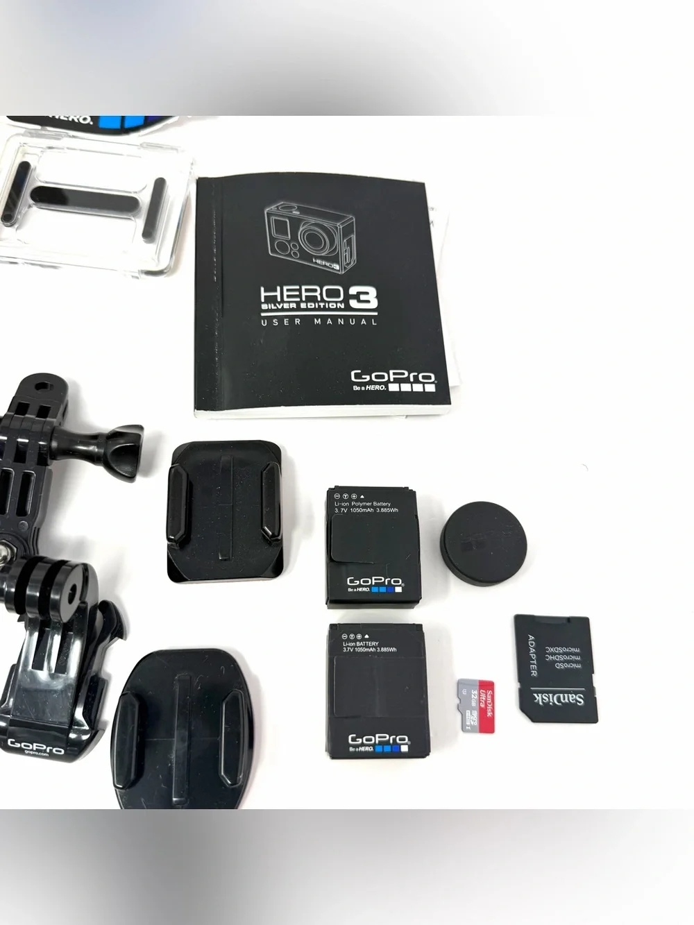GoPro HERO3 Silver Action Camera Bundle Lots Of Accessories Excellent Condition!